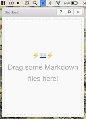 DocDown in the menu bar