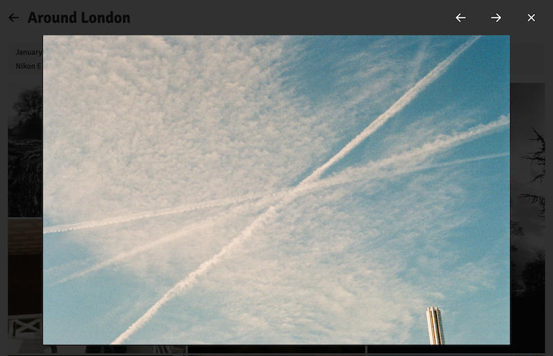 A lightbox showing a single image fullscreen.